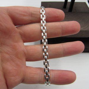 7" Simple Silver Tone Bracelet Vintage Elegant